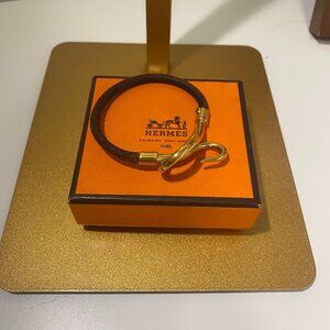 Authentic Hermes Preowned Jumbo Hook Leather Bracelet